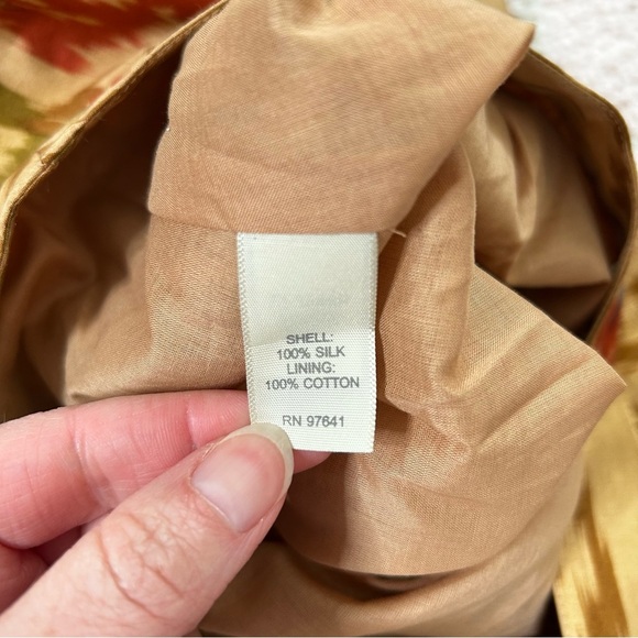 NWT J Jill Floral Ikat Silk A Line Skirt Size 8 Petite Fall Holiday Office - Picture 4 of 13